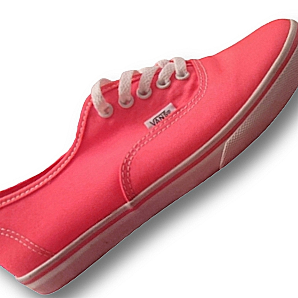 Vans Unisex Authentic Lo Pro Neon Coral Sneakers Women Sz 8 Men Sz 6.5 - Picture 2 of 14